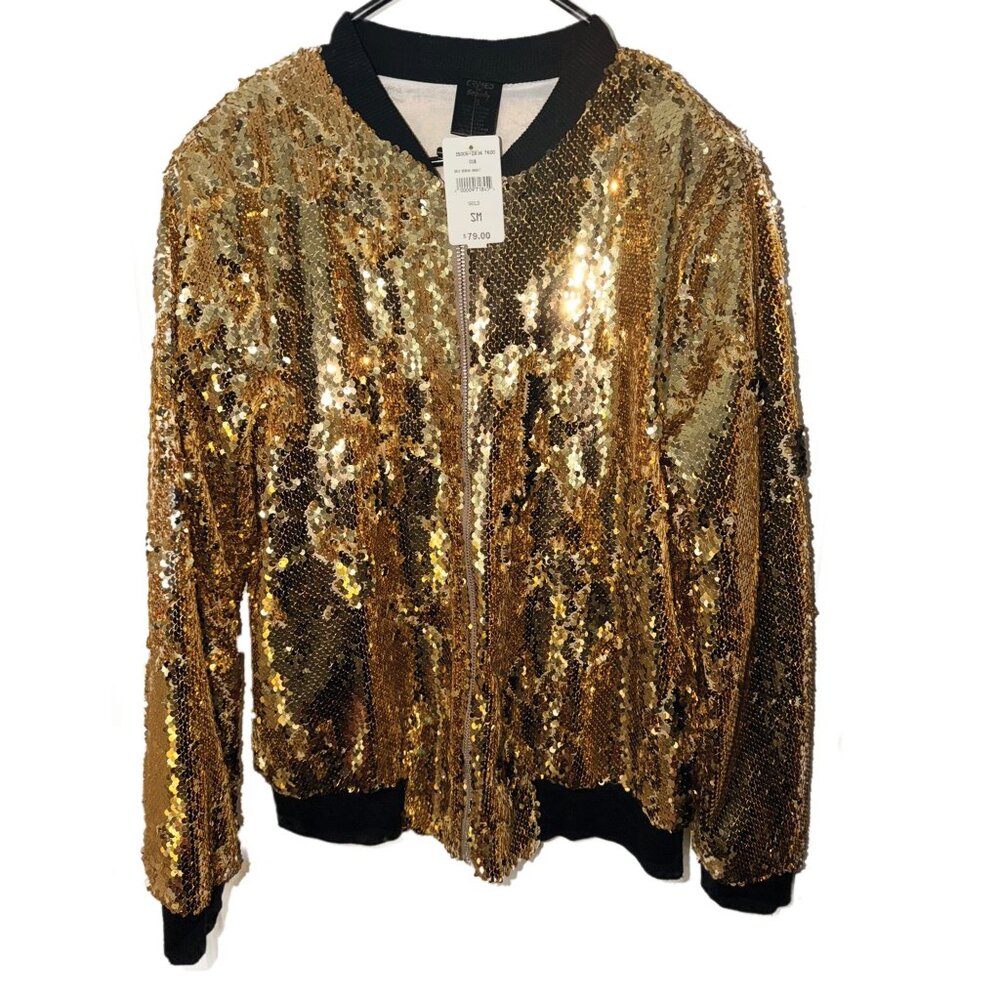 Sparkly Sequin Glitter Zipper Jacket Long Sleeve
